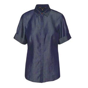 Brooks Brothers | Tencel Short Cuffed Sleeve Button Down Denim Shirt | Size 6